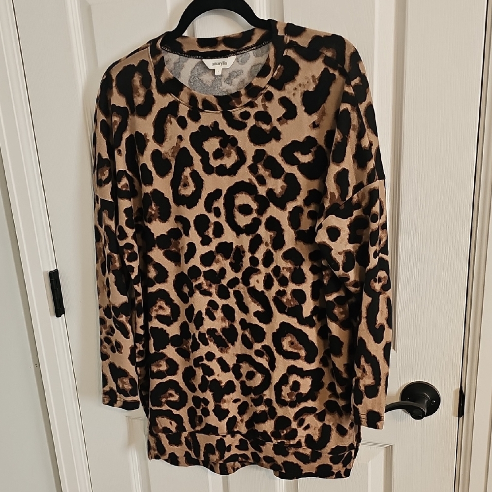 Amaryllis Cheetah Long Sleeve Top